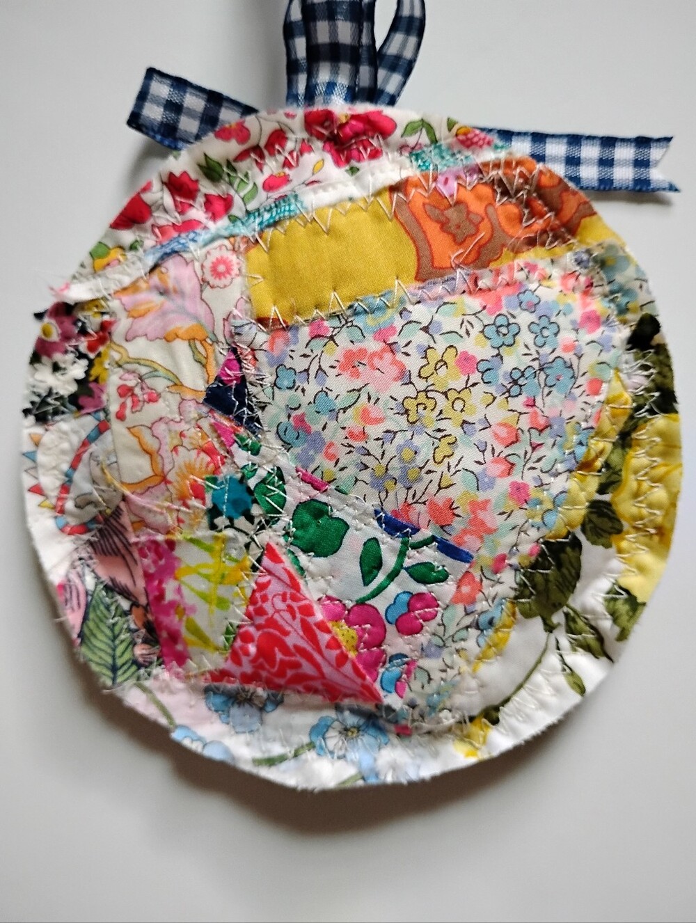Liberty Art Fabric Tana Lawn Bag Charm Crazy Quilt Patchwork One Of A Kind Logo - Picture 6 of 8